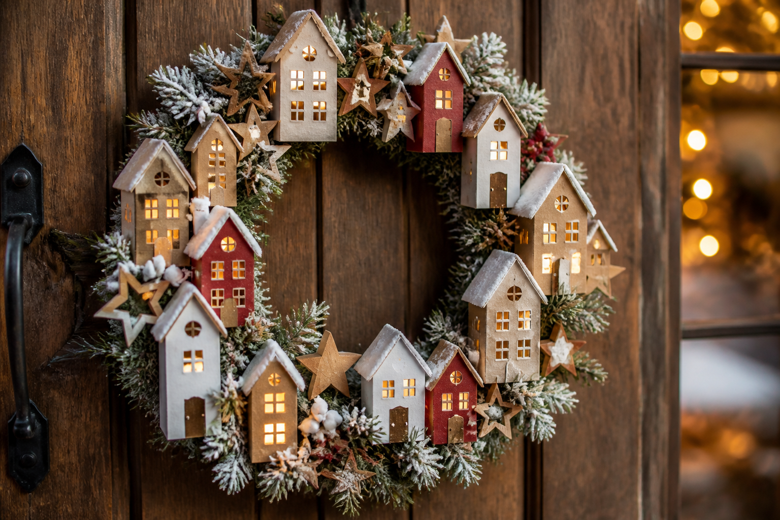 3D Christmas House Wreath project preview