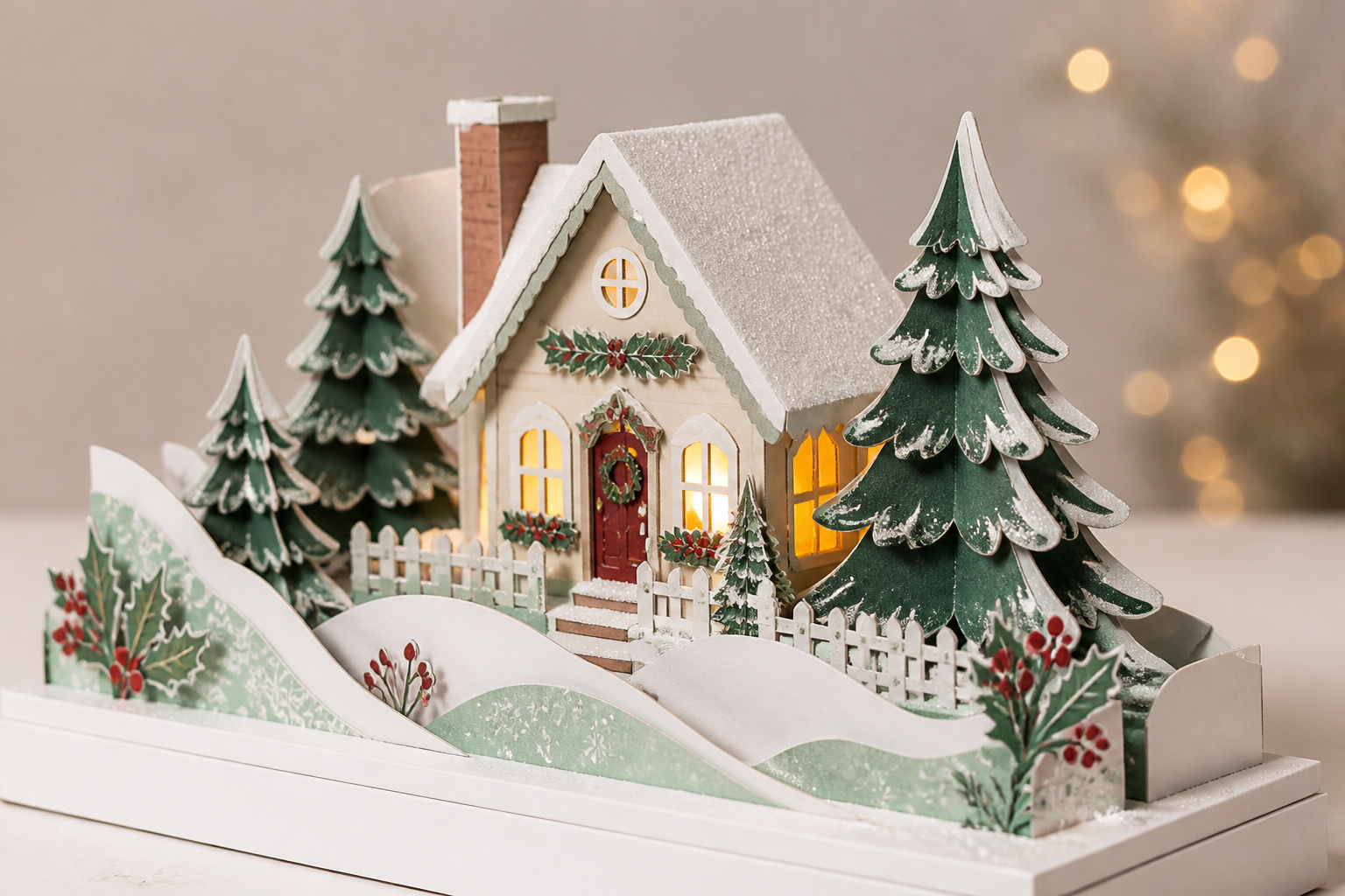 3D Layered Christmas Scene project preview