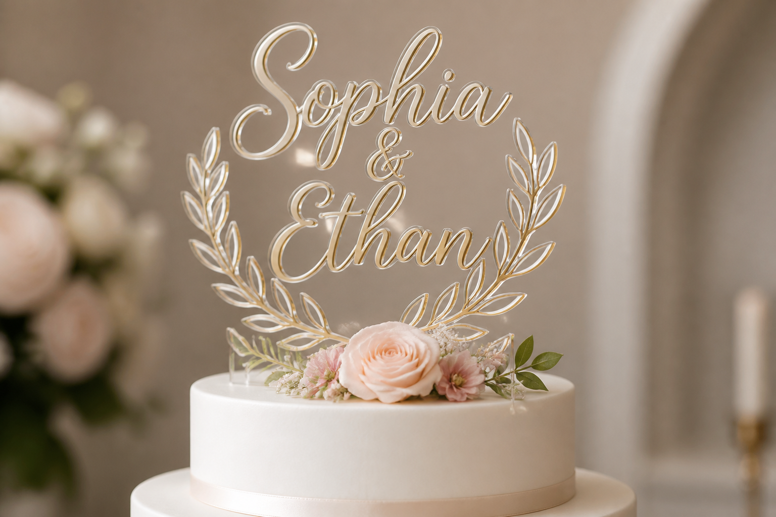 Elegant Acrylic Wedding Cake Topper project preview