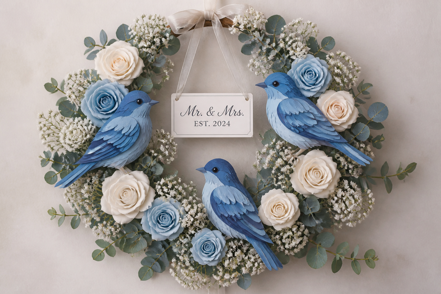 Bluebird Wedding Wreath project preview