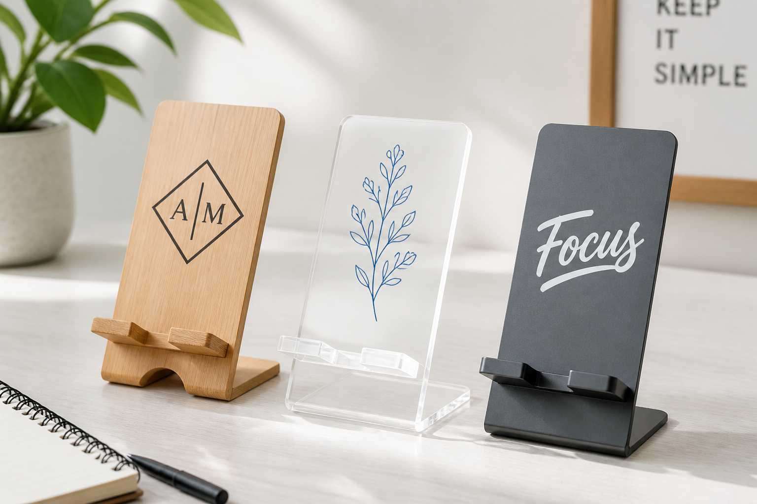Personalized Vinyl Decals FOR Cell Phone Stands project preview