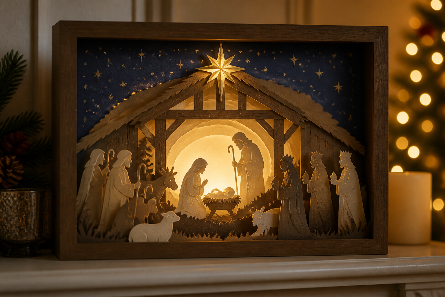 Layered Paper Nativity Scenes (shadowbox OR Card) project preview