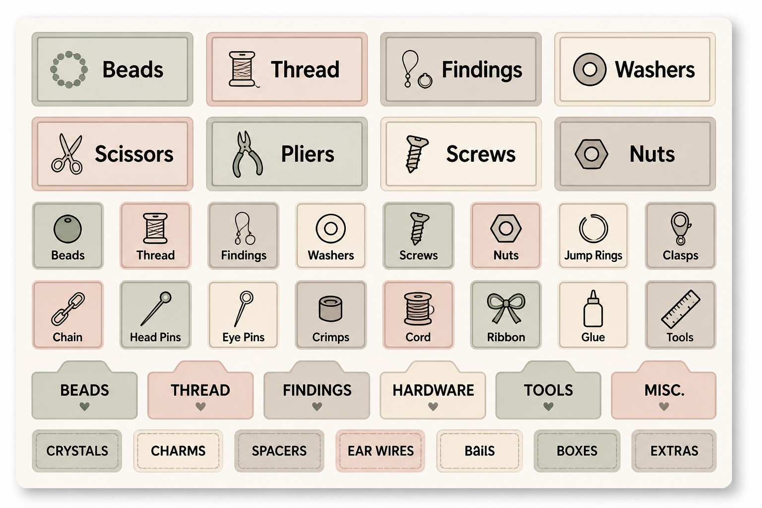 Crafting Drawer Tower Labels project preview