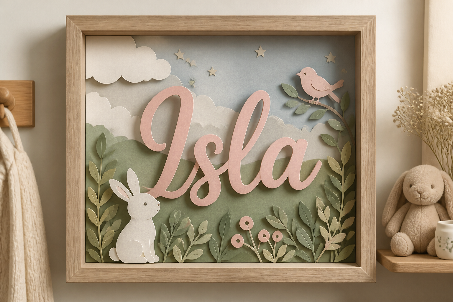 Layered Nursery Name Shadow BOX project preview