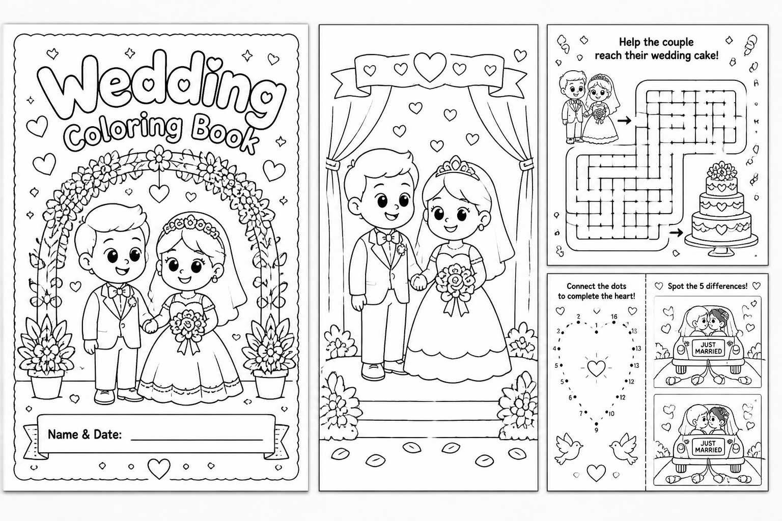 Create A Personalized Wedding Coloring Book project preview