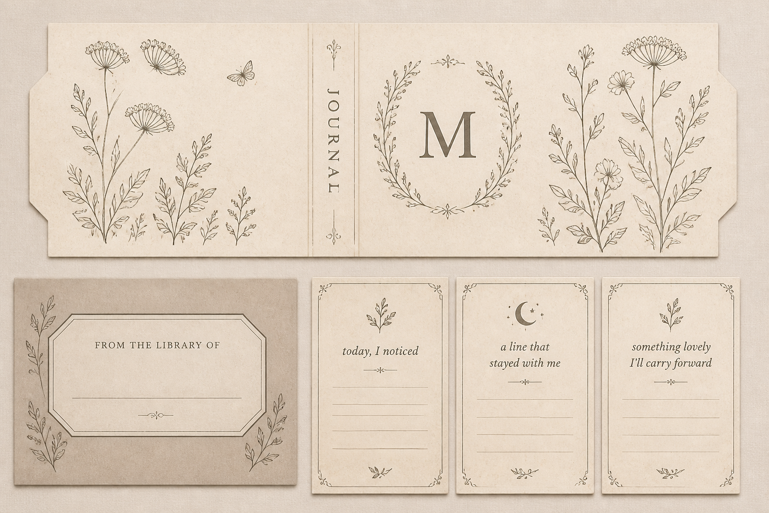 Poetcore Journal Cover, Bookplate & Prompt Card SET project preview