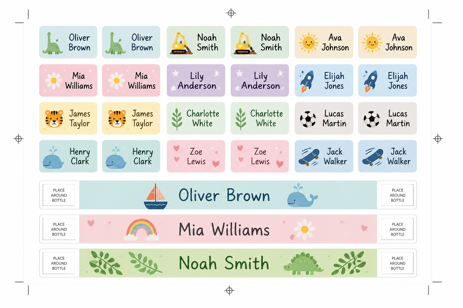 Custom Name Sticker Sheets — Print‑then‑Cut Vinyl Labels for School Supplies finished project preview