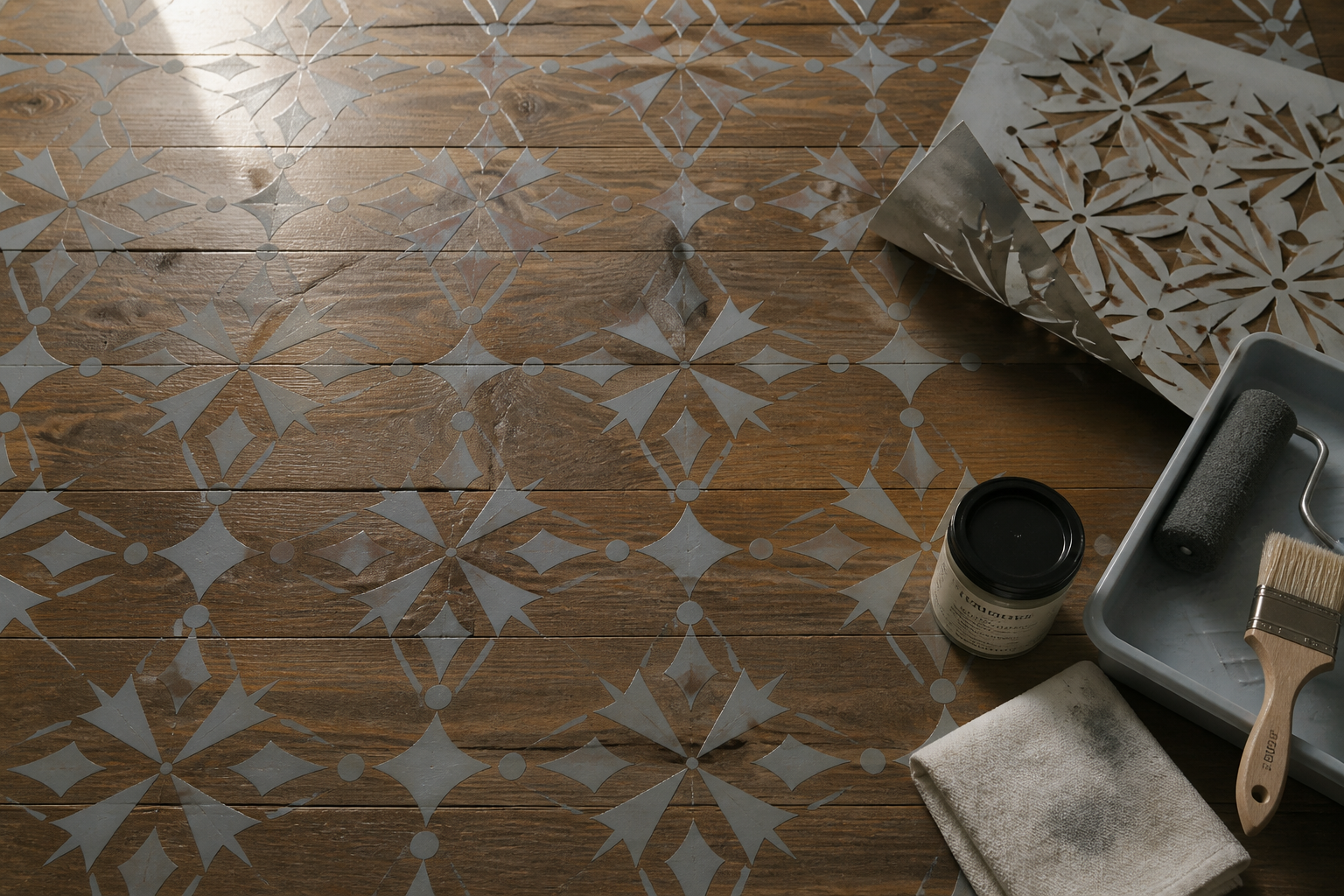 Custom Floor Stencil Painting project preview