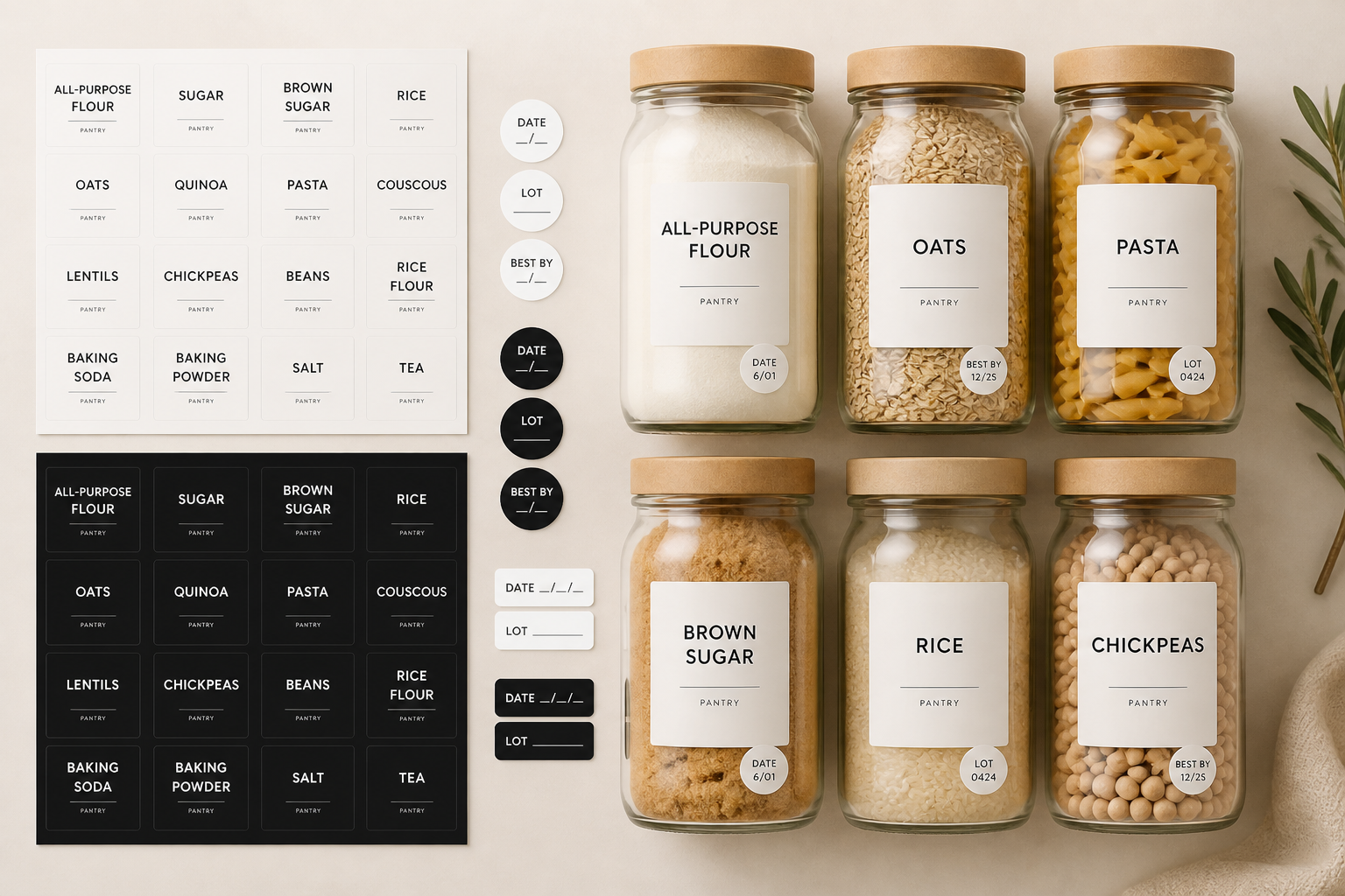 Pantry JAR Labels — Coordinated Vinyl Labels With Removable Date Mini Labels project preview