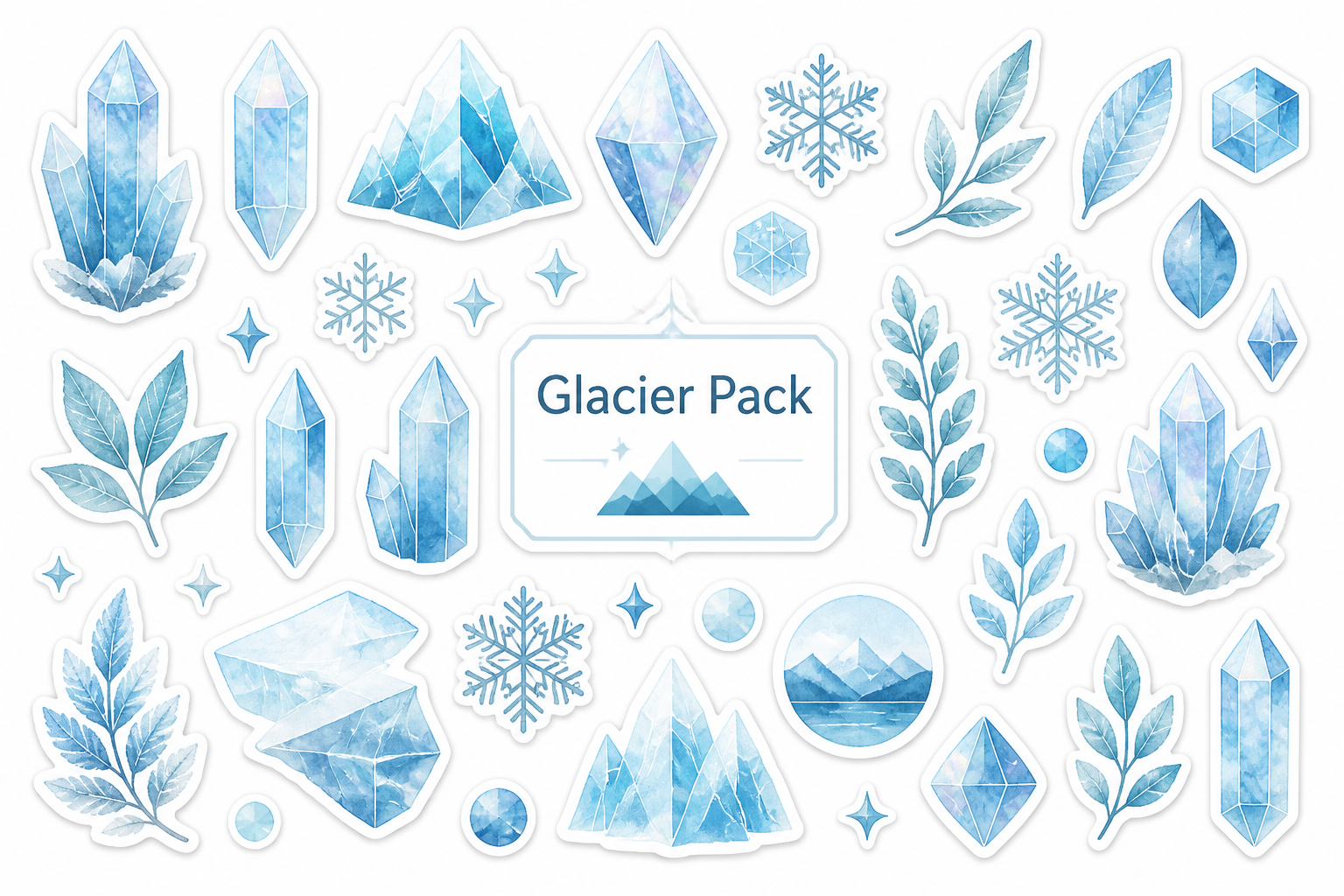 Cool Blue Glacier Sticker Pack (print Then Cut) project preview