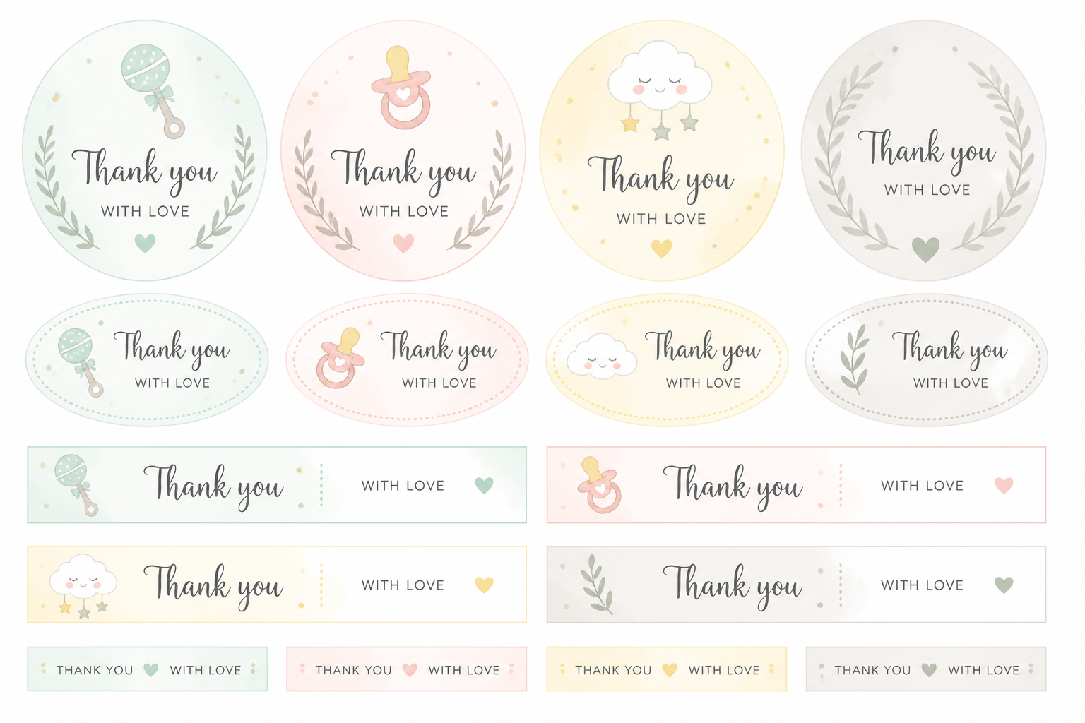 Coordinated Baby Shower Favor Label Sheet (print‑then‑cut Favor Labels) project preview