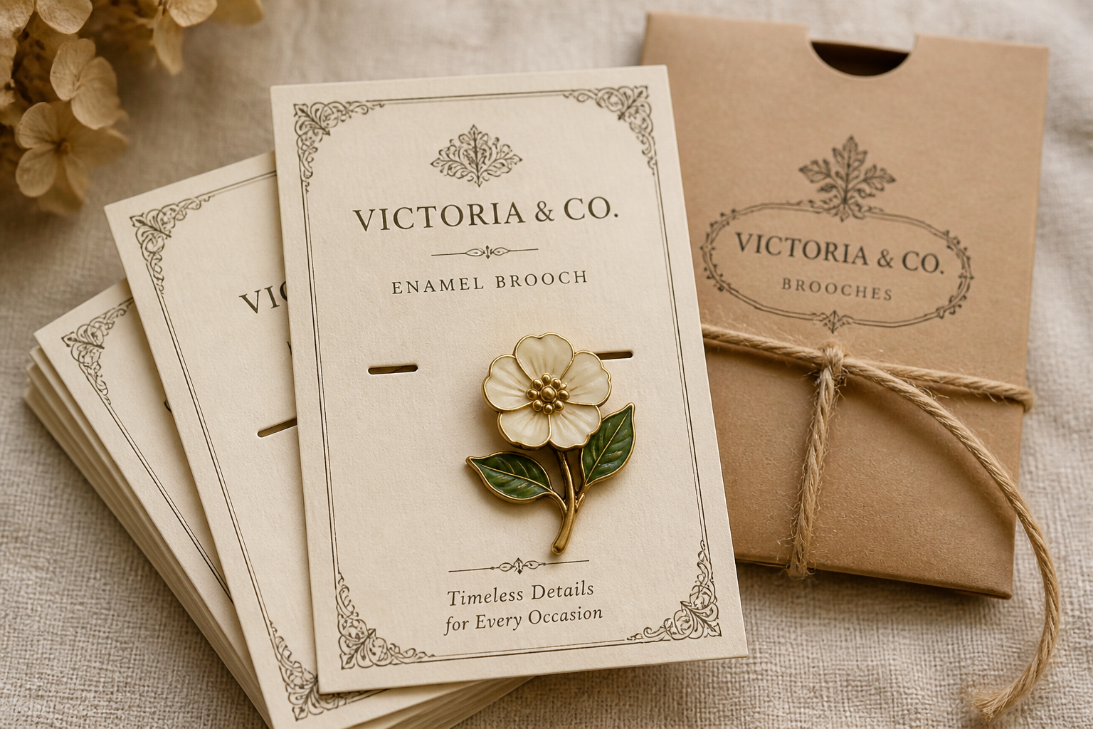 Design Vintage Style Brooch Display Cards project preview