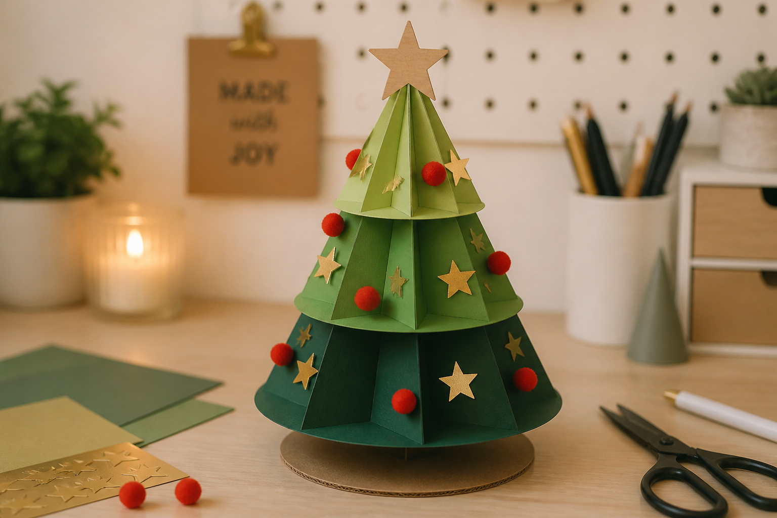Desktop Christmas Tree (cut Paper Holiday Tree) project preview
