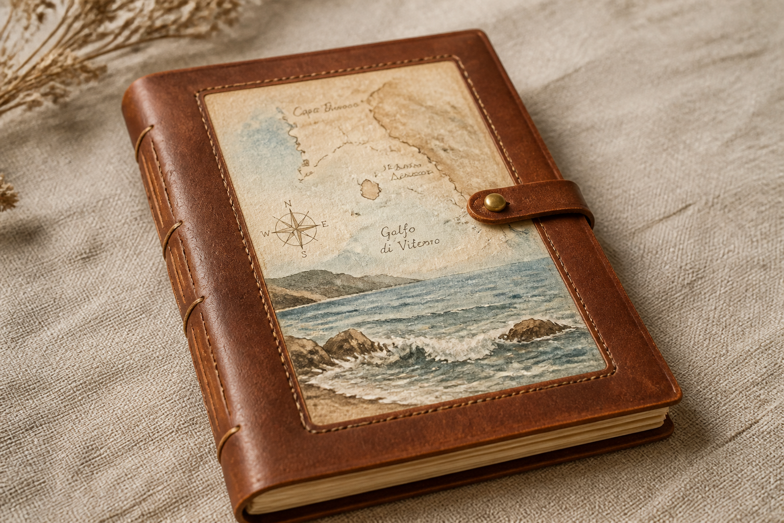 Leather Travel Journal With Watercolor Inset project preview