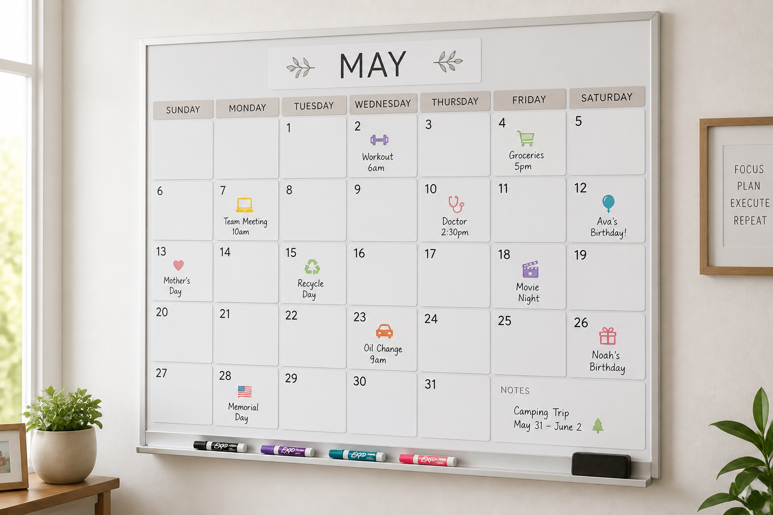 DIY Personalized Whiteboard Calendar project preview
