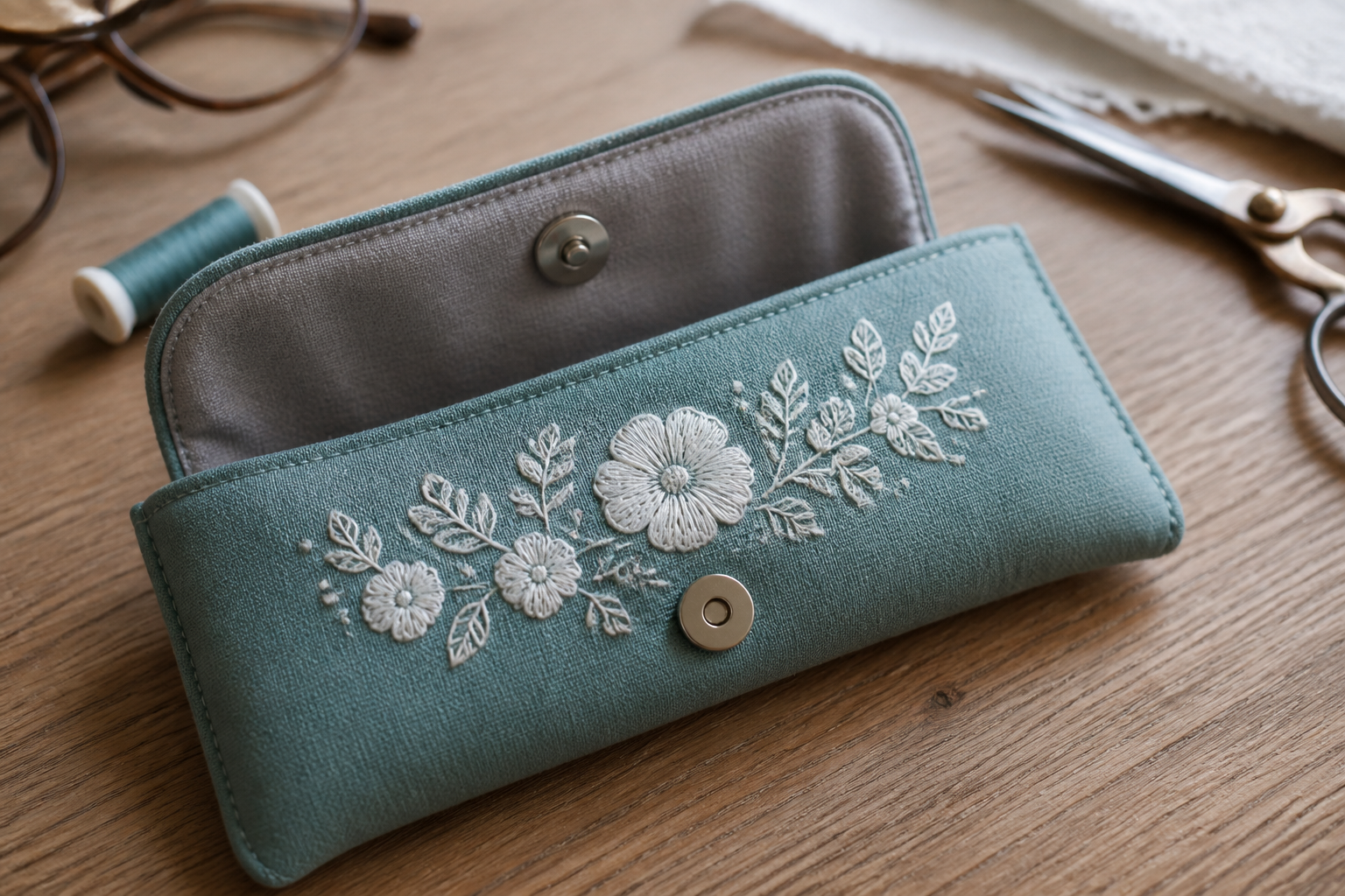 Embroidered Eyeglass Case (cutting Machine CUT Fabric) project preview