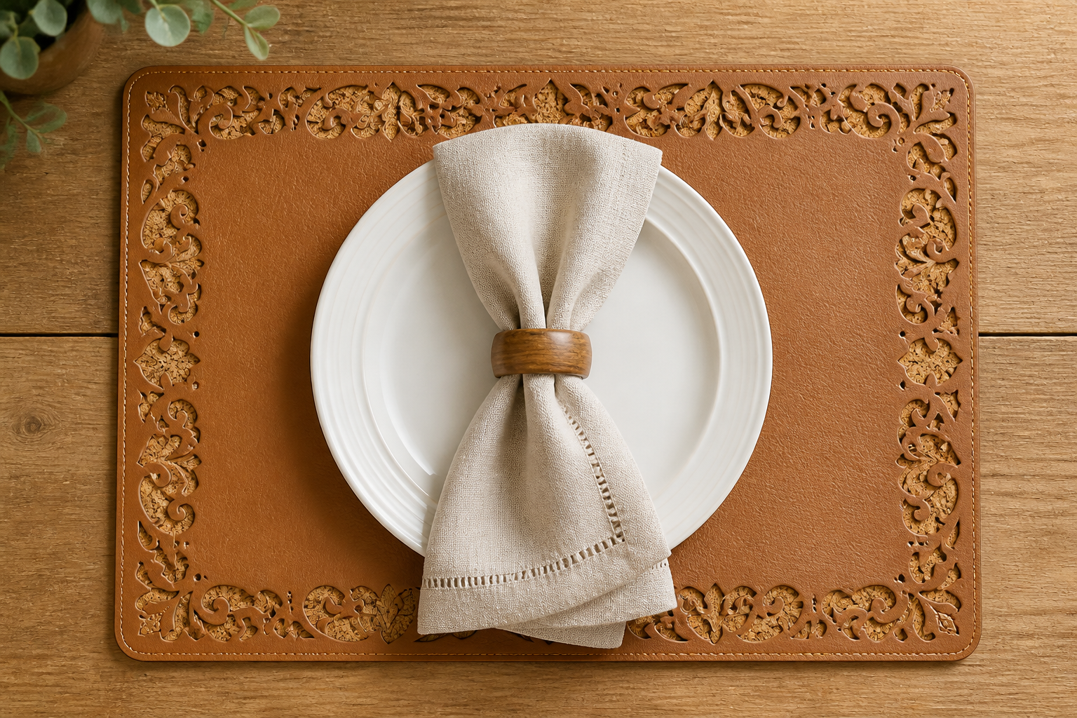 Faux Leather Placemat With Intricate Cutwork project preview