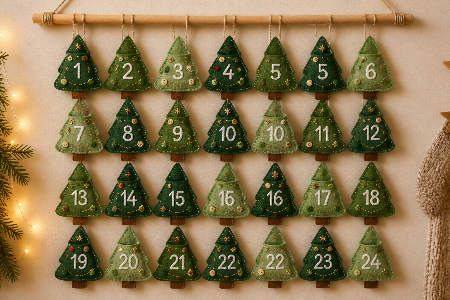 Felt Christmas Tree Advent Calendar project preview