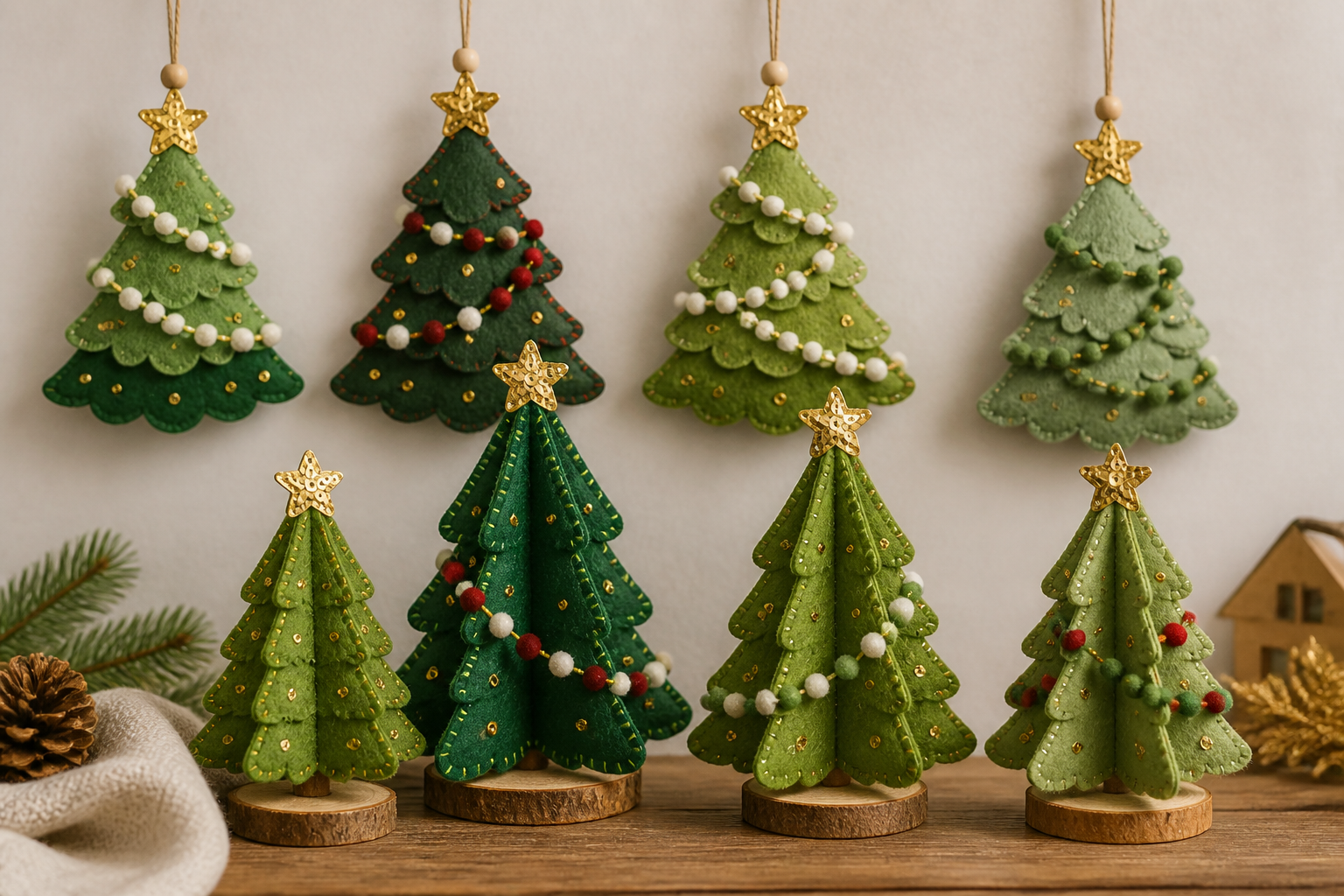 Layered Felt Christmas Trees project preview