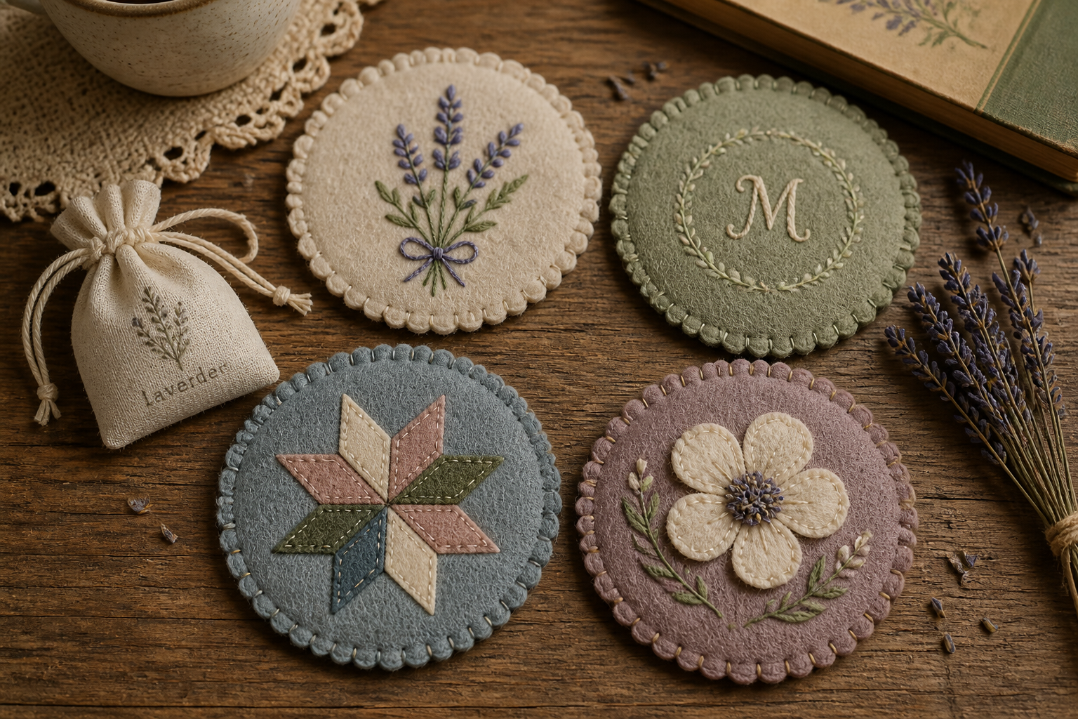 Felt Sachet Coasters project preview