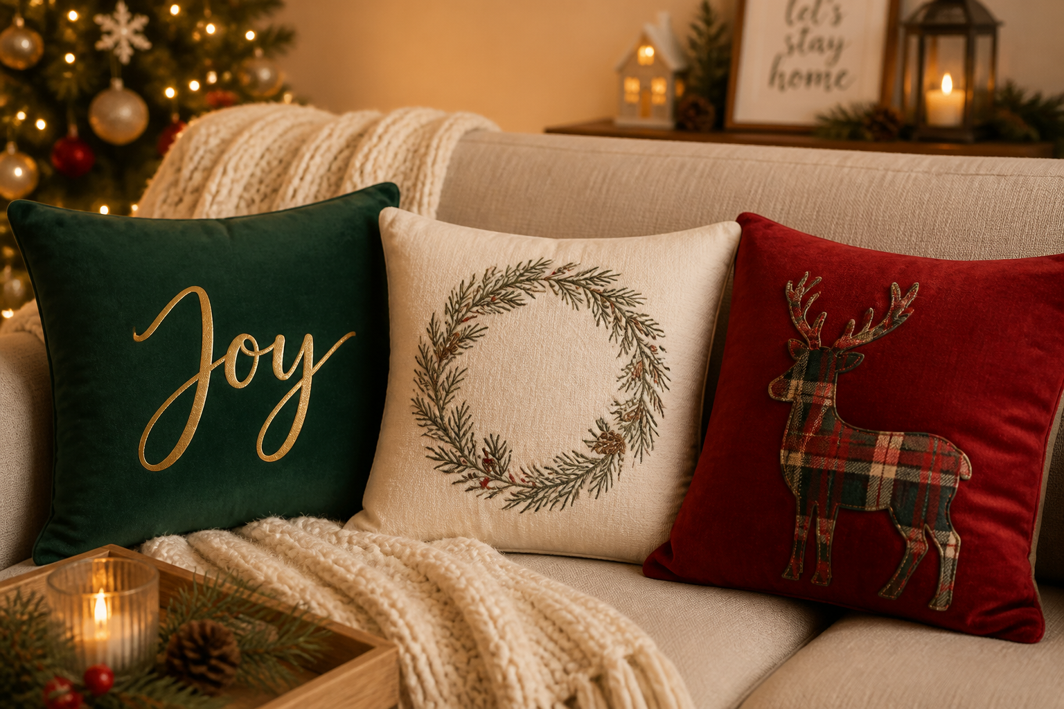 Festive Holiday Pillows project preview