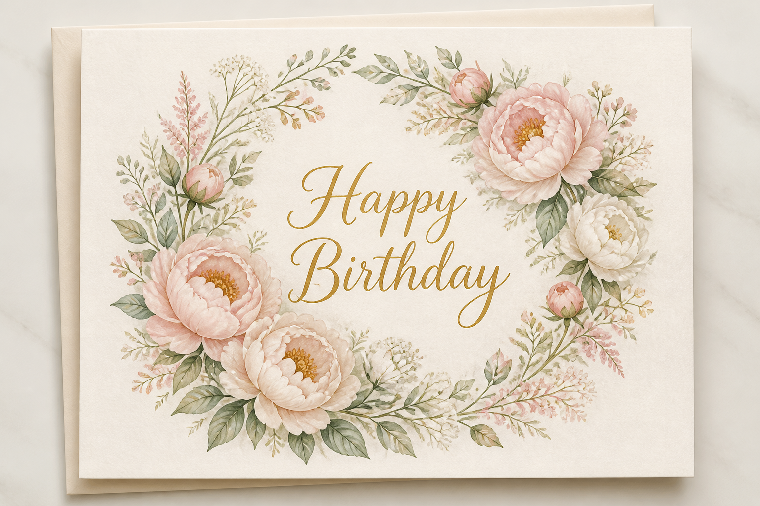 Floral Happy Birthday Card (layered Paper Card Front) project preview