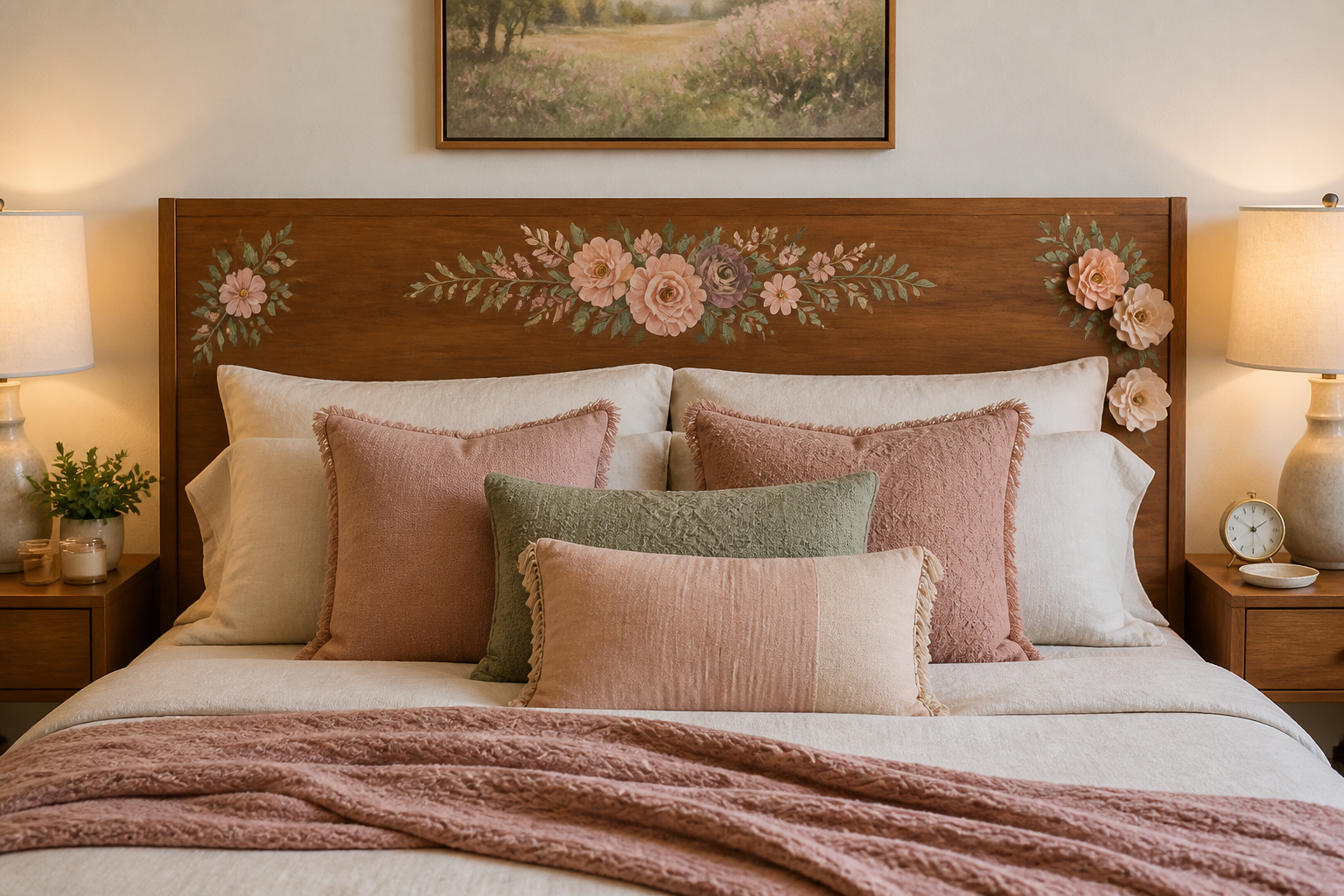 Floral Headboard Makeover (vinyl & Paper Flower Options) project preview