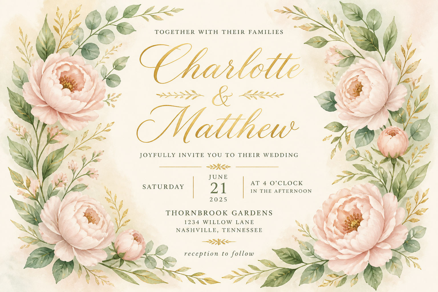 Garden Wedding Invitation project preview