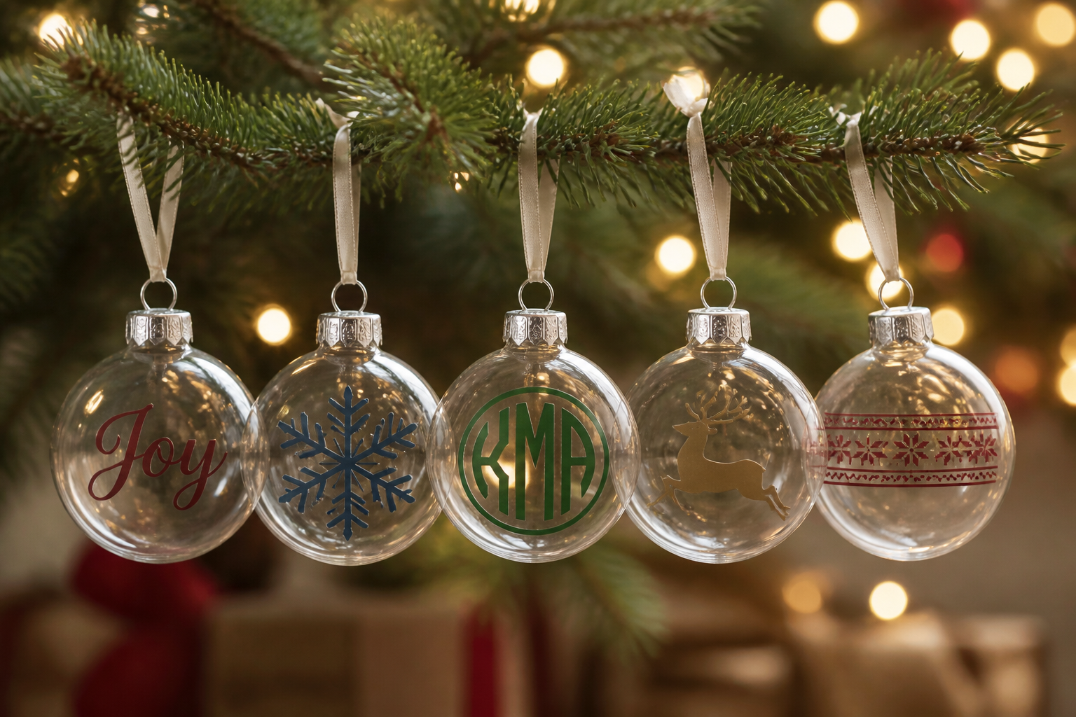 Glass & Vinyl Christmas Ornaments project preview