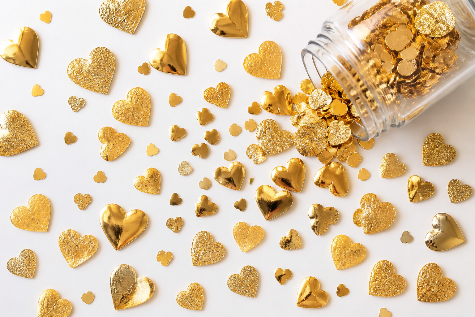Gold Heart Shaped Confetti project preview