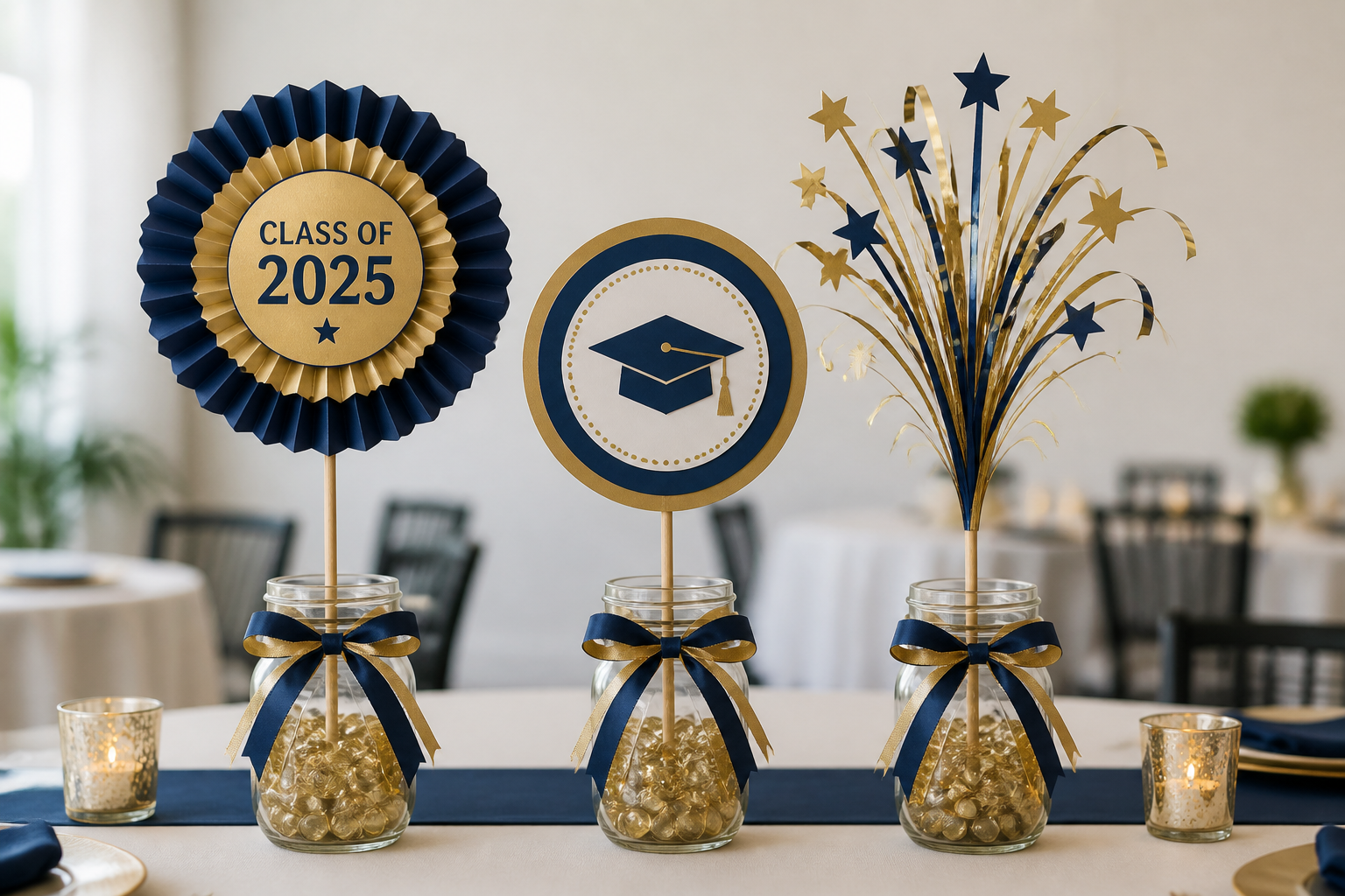 Graduation Centerpieces — Layered Paper Toppers & Weighted Bases project preview