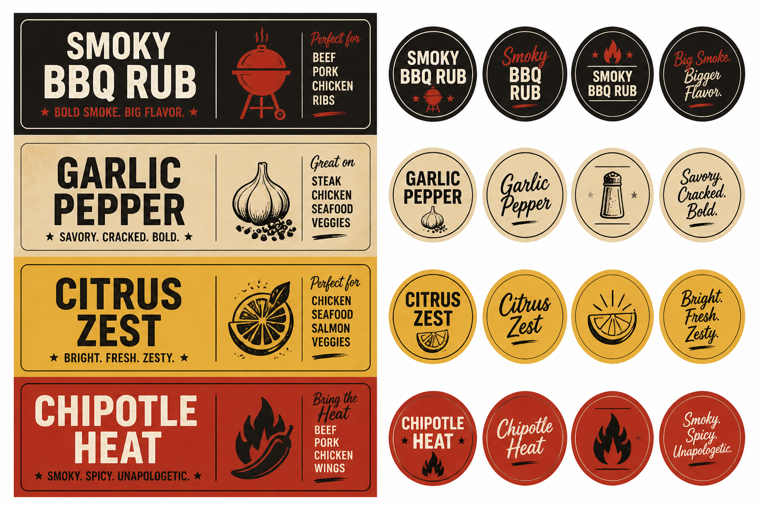 Custom Grilling Spice JAR Labels project preview