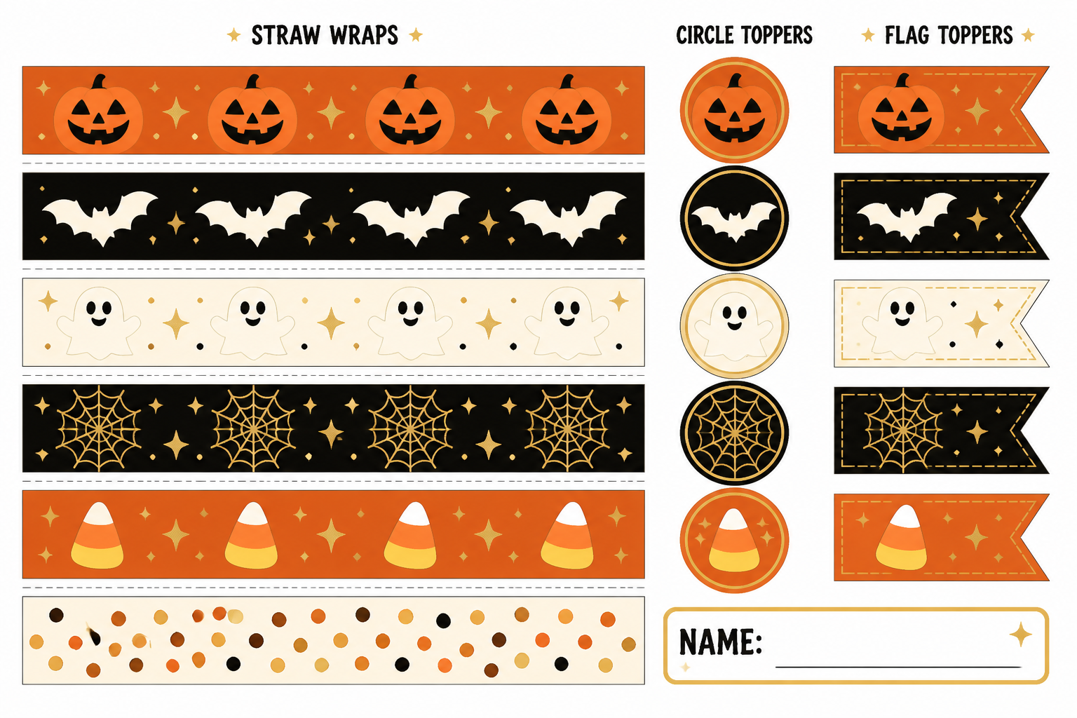 Halloween Straw Wraps & Toppers project preview