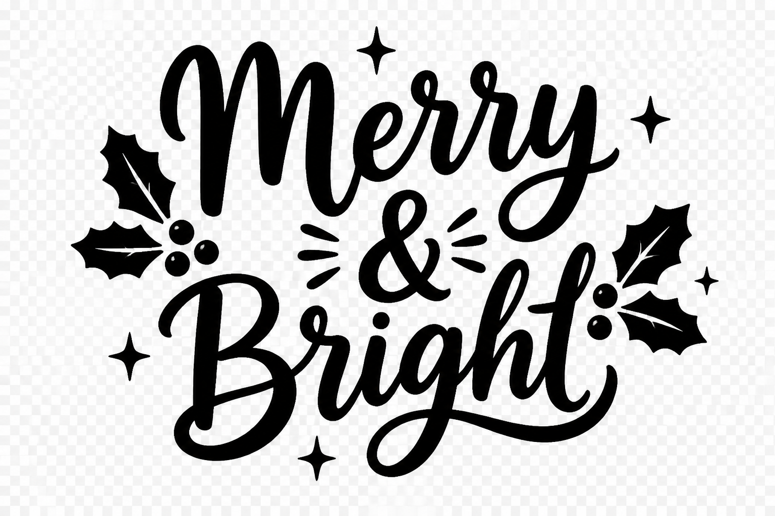 Hand‑lettered Christmas SVG — Merry & Bright Decal project preview