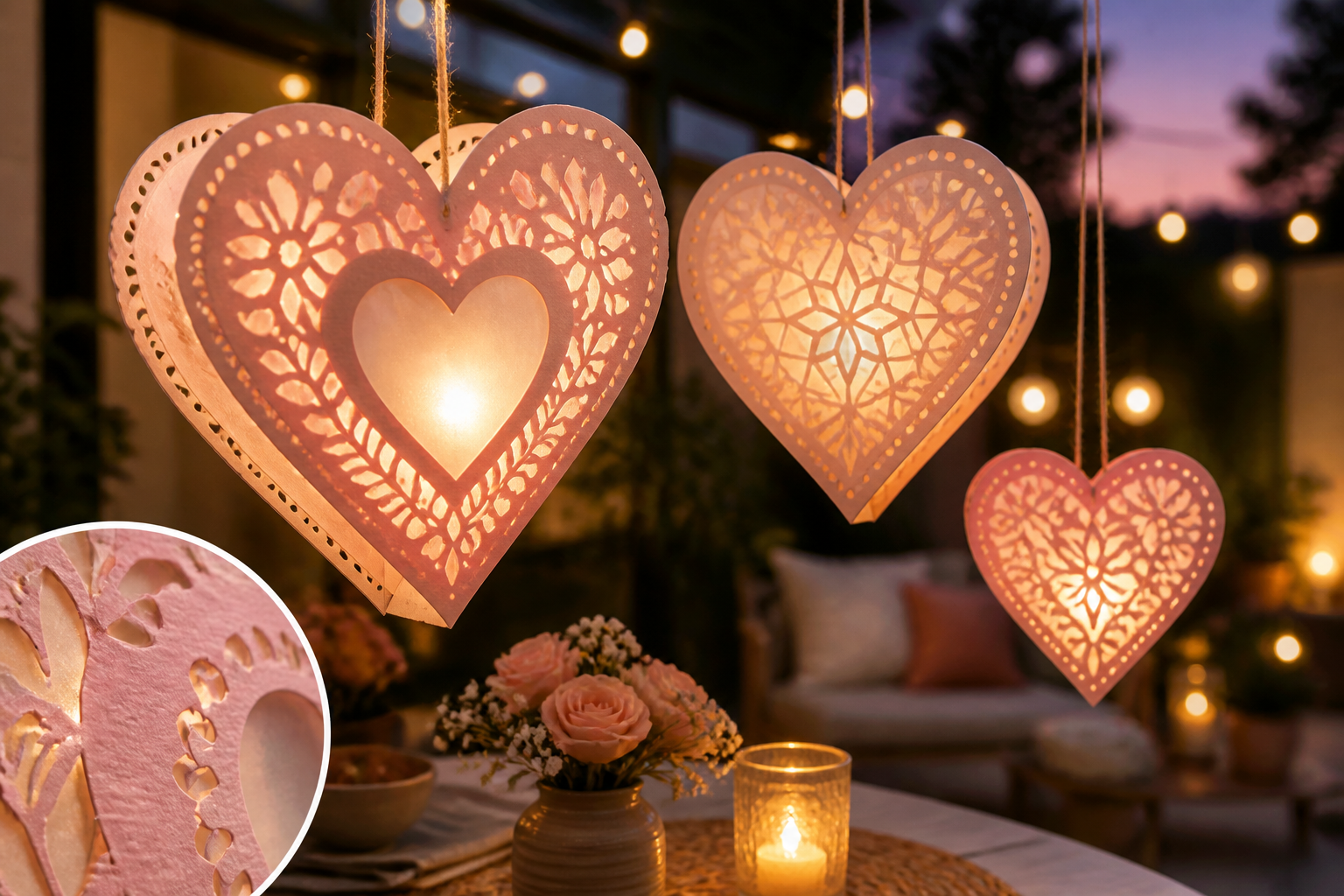 Heart Shaped Hanging Paper Lantern project preview