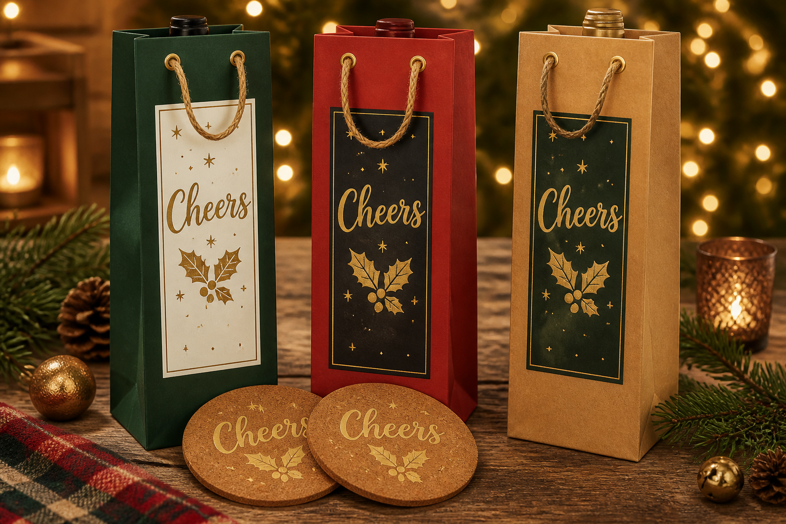 Holiday Bottle BAG & Coaster SET project preview