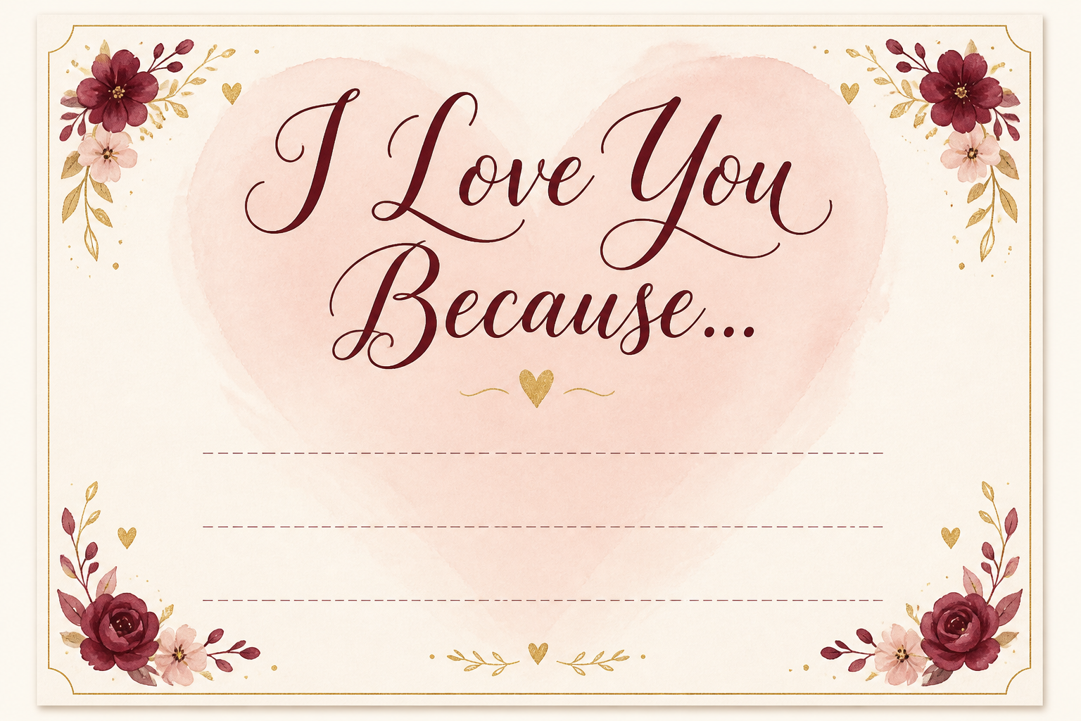 I Love YOU Because… Layered Card project preview