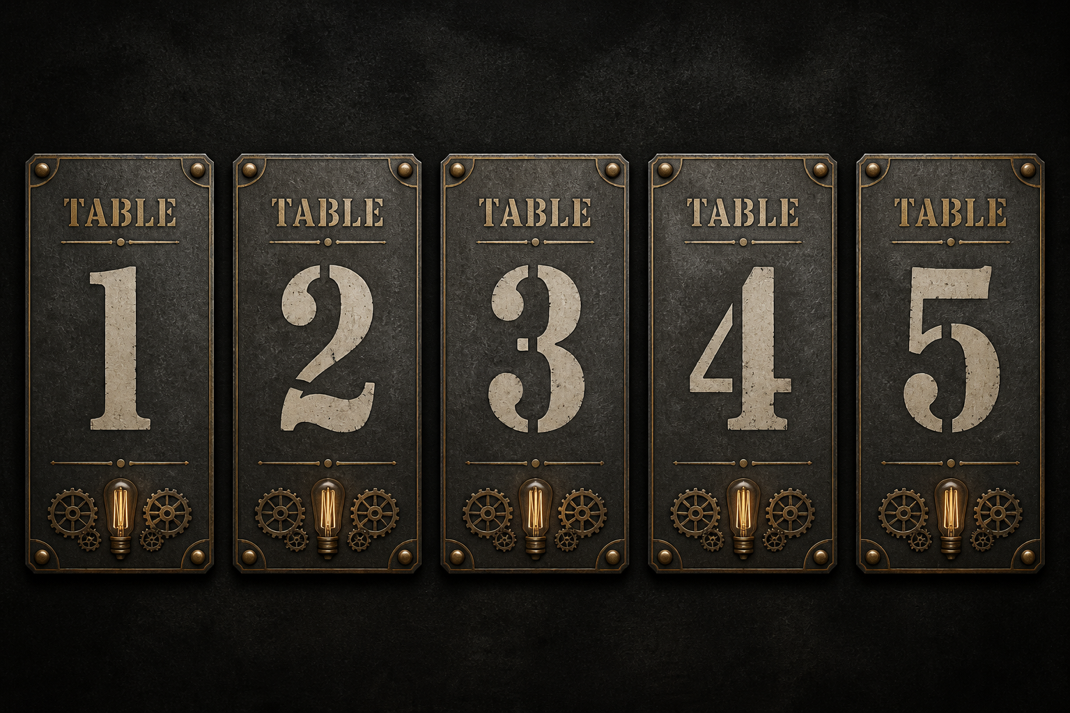Industrial Wedding Table Numbers project preview