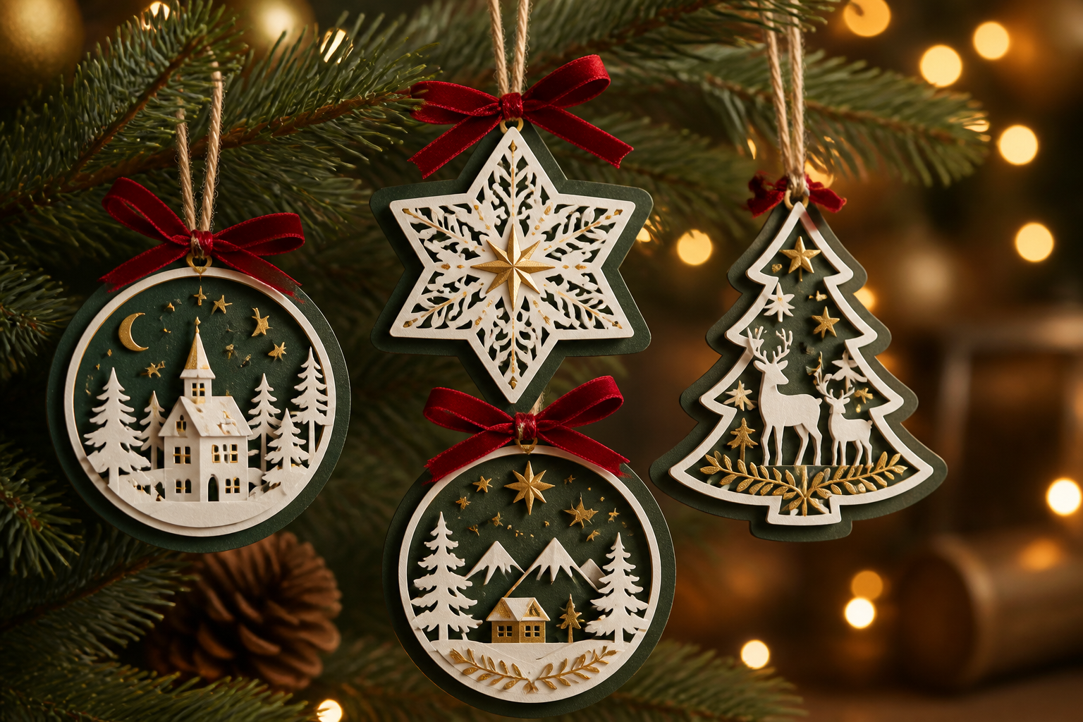 Layered Christmas Ornaments project preview