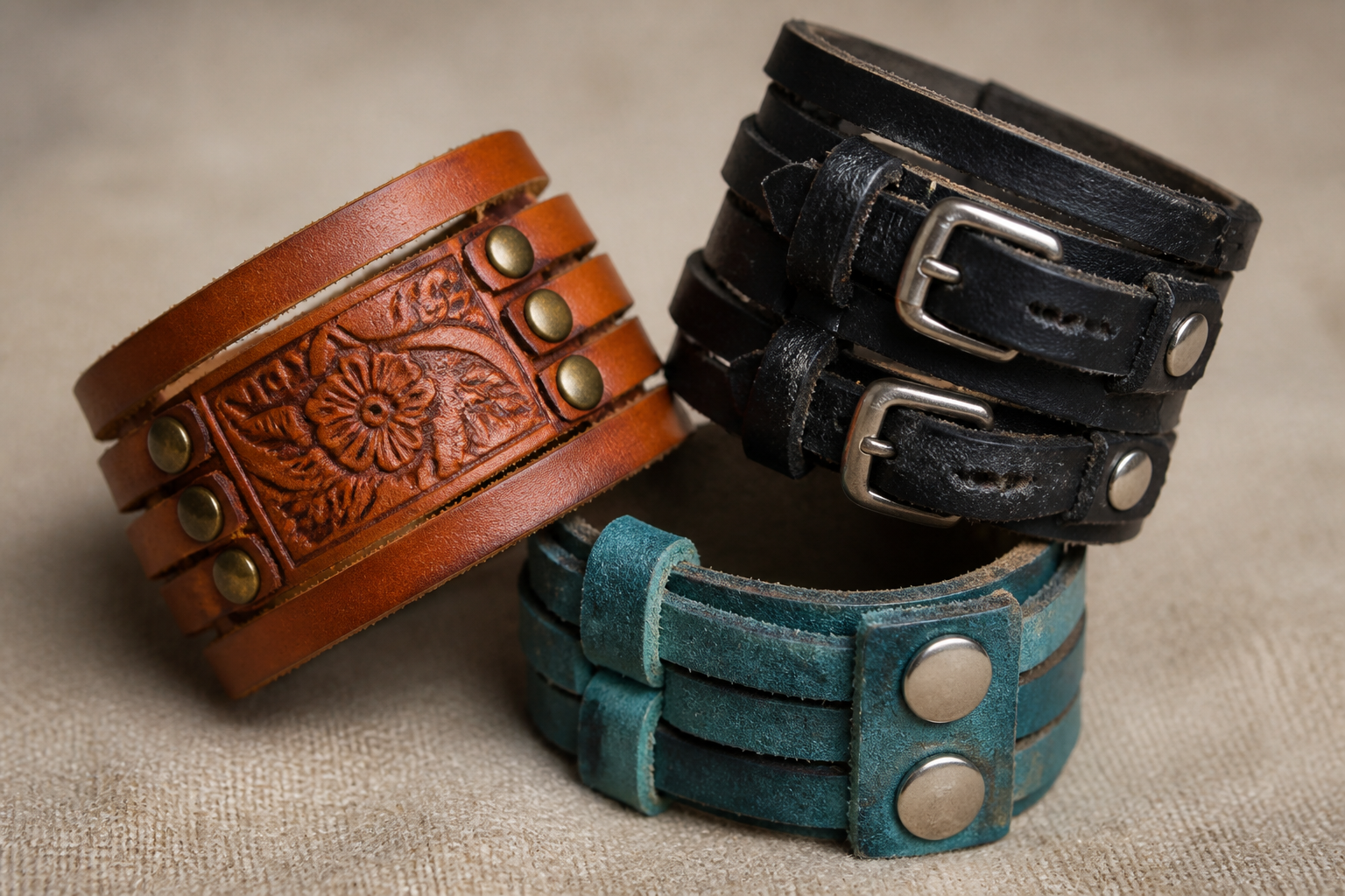 Leather Strappy Cuff Bracelet project preview