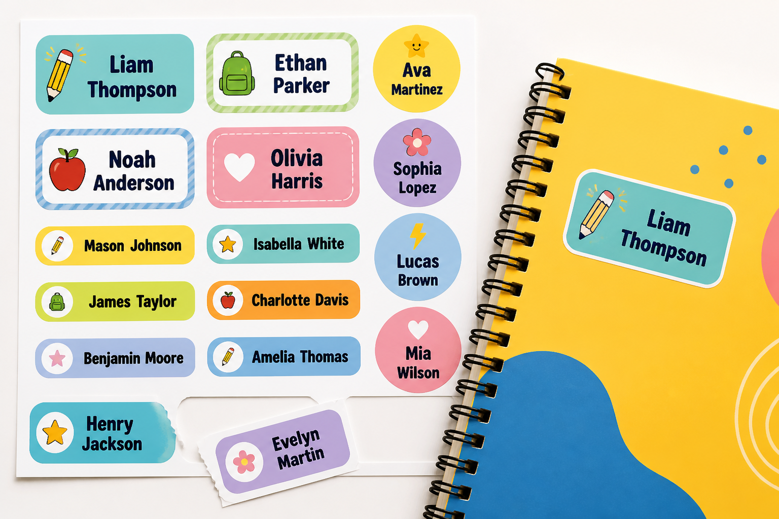 Back TO School Name Sticker Sheet (print Then Cut) project preview