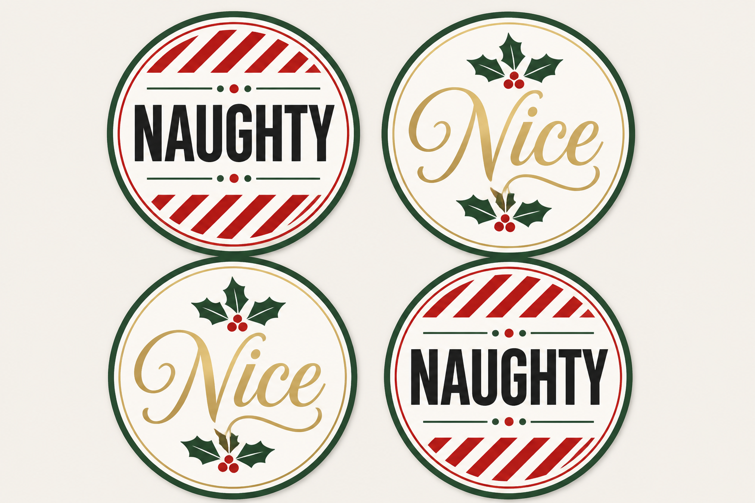 Naughty OR Nice Christmas Coasters project preview