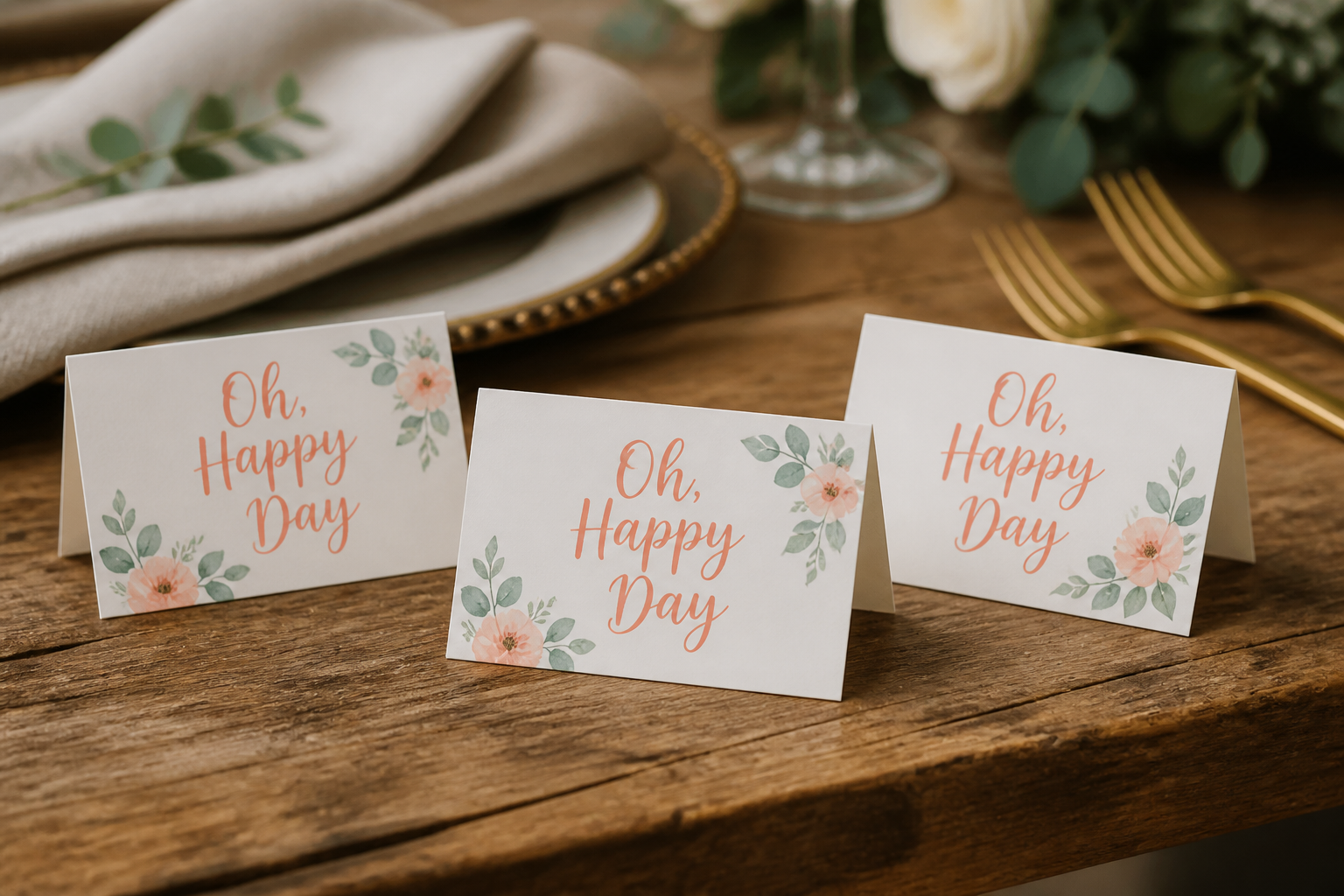 OH, Happy DAY Wedding Place Cards project preview