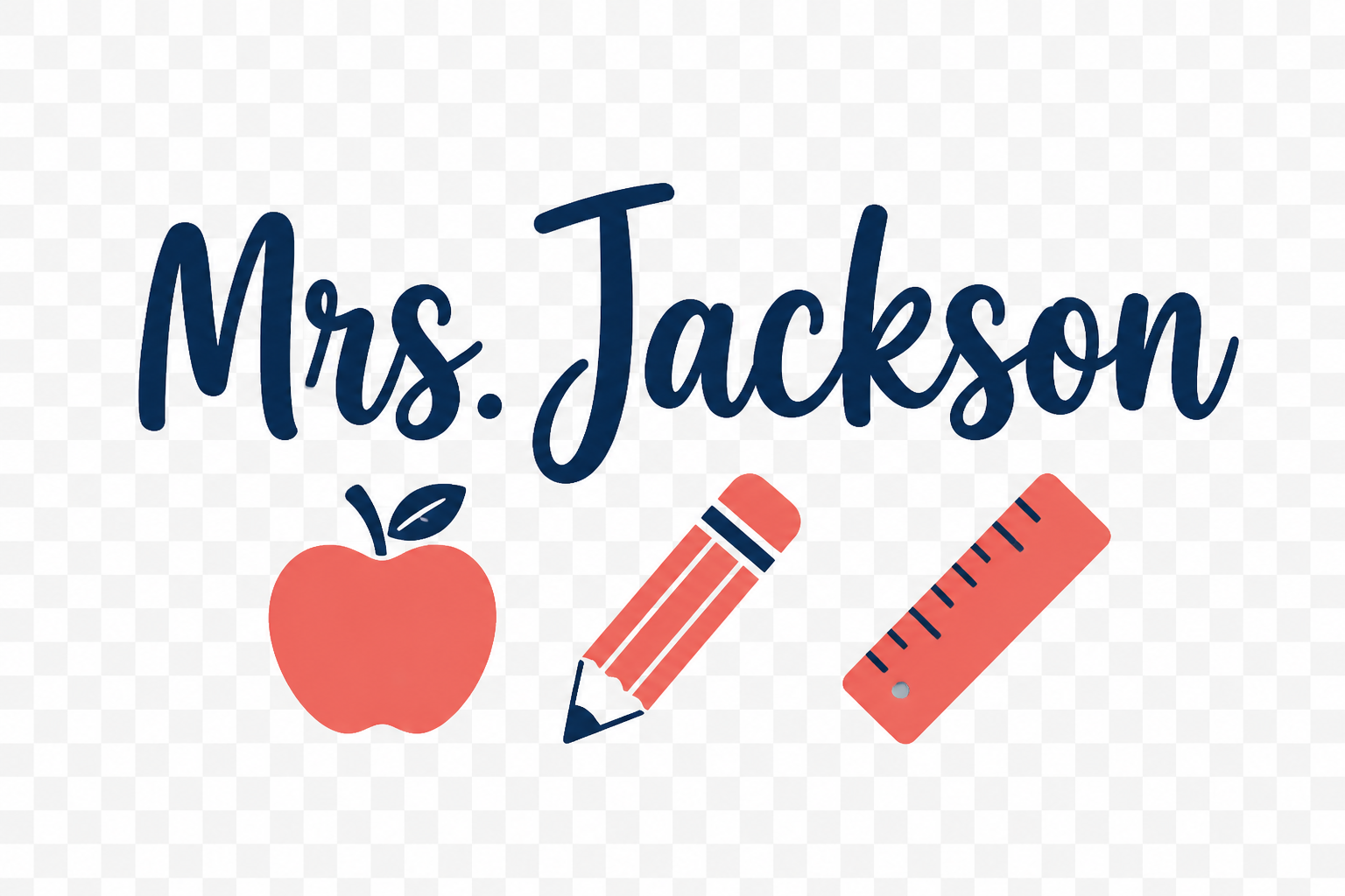 Teacher Name Pencil Pouch — Personalized HTV Zipper Pouch project preview