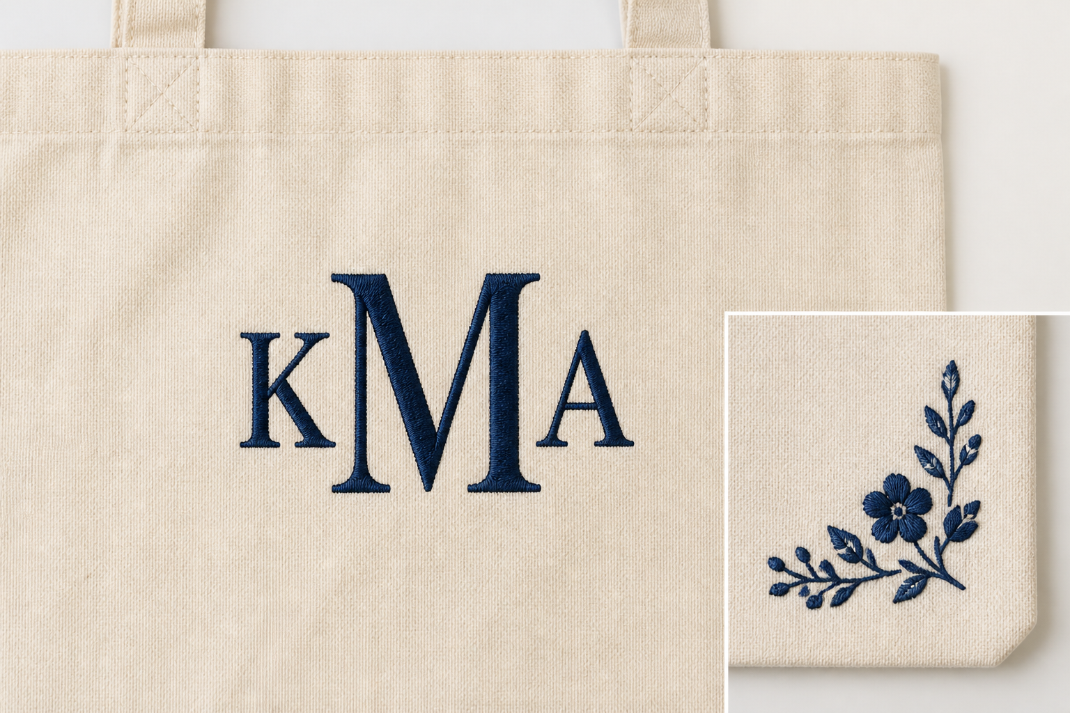 Personalized Embroidered Canvas Tote BAG finished project preview