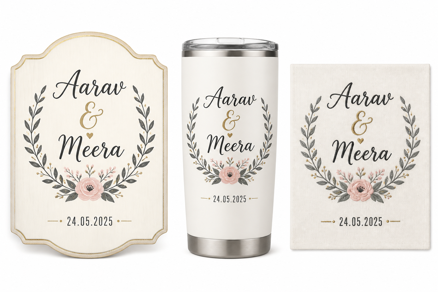 Personalized Wedding DAY Bride & Groom Gift (coordinated Gift Set) project preview