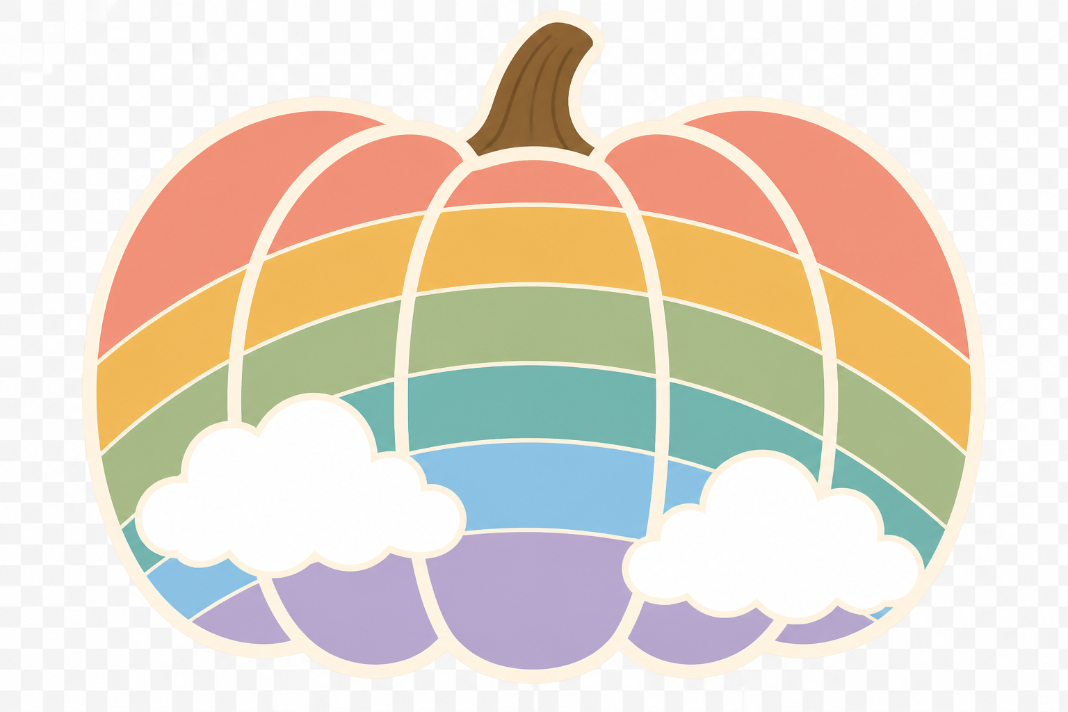 Rainbow Pumpkin Decal — Rainbow & Clouds Pumpkin Decor project preview