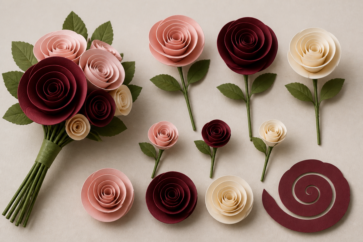 Rolled Paper Rose project preview