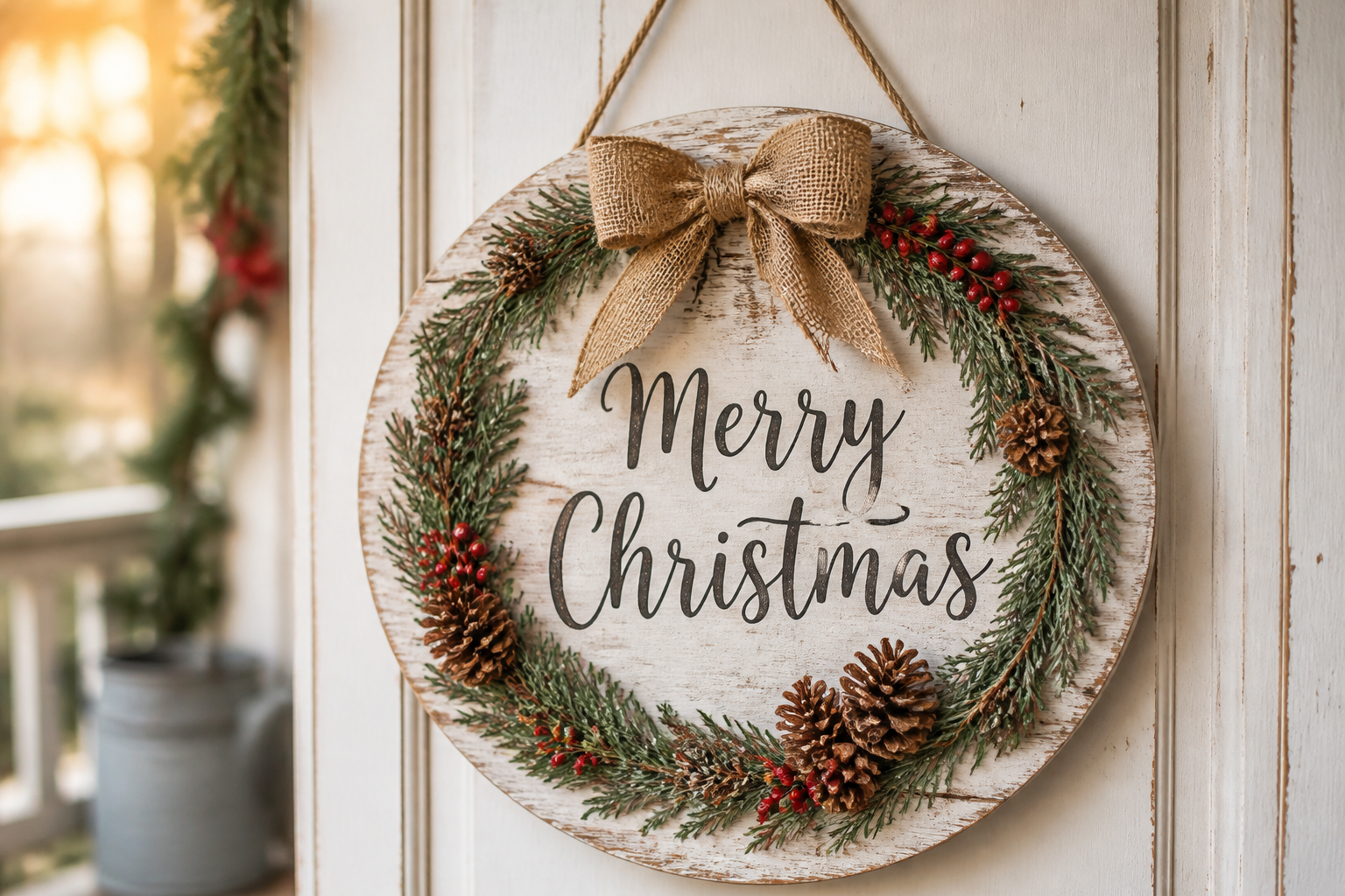 Rustic Christmas Door Plaque project preview