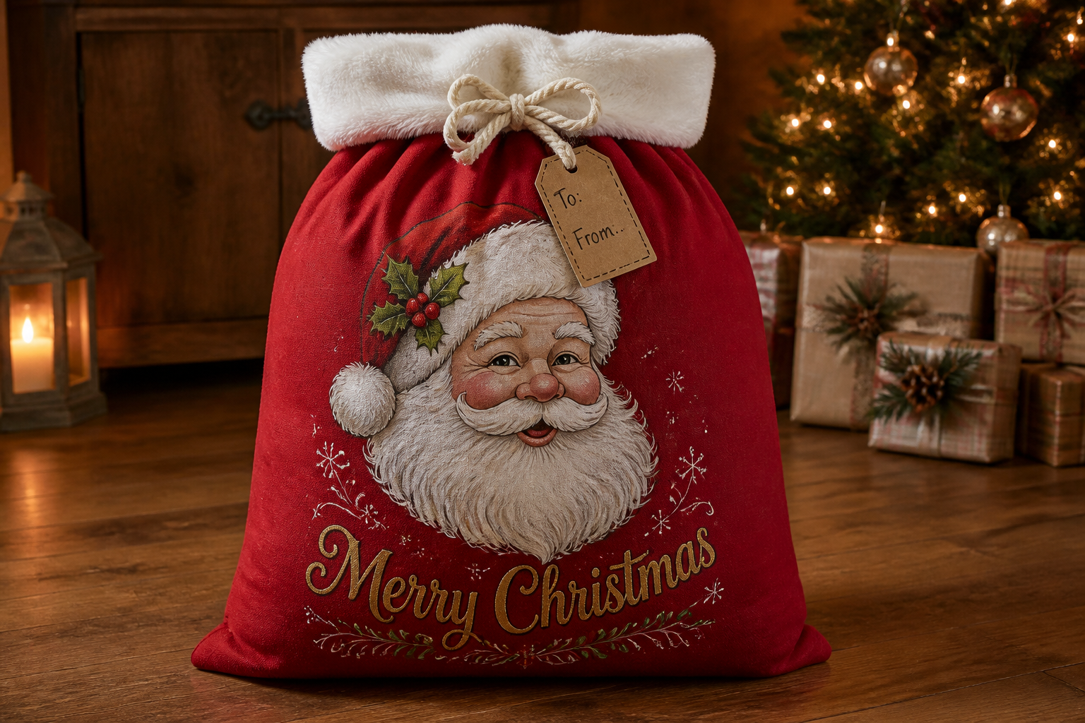 DIY Santa Sack (personalized Drawstring Gift Bag) project preview